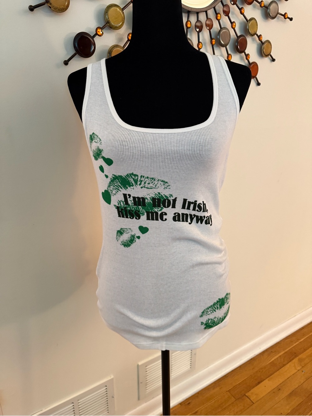 I’m not Irish but kiss me anyway tank Size L